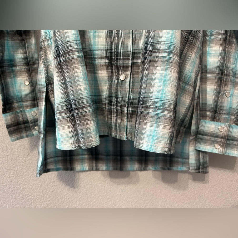 Panhandle Plaid Pearl Snap Shirt Size Medium NWT - Picture 12 of 16